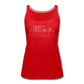 Honolulu, Hawaii Women’s Tank Top - Skyline Women’s Honolulu Tank Top - red