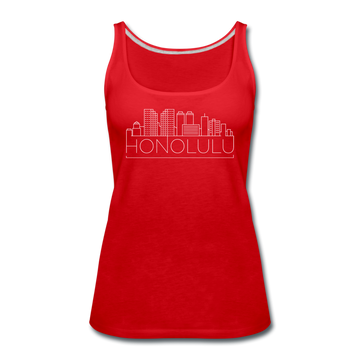 Honolulu, Hawaii Women’s Tank Top - Skyline Women’s Honolulu Tank Top - red