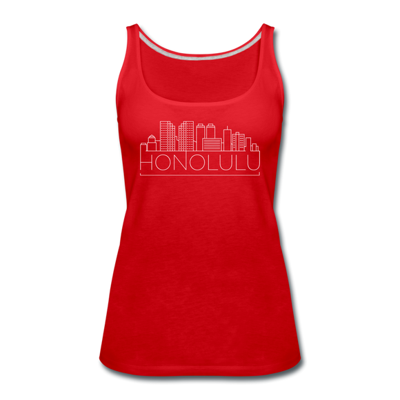 Honolulu, Hawaii Women’s Tank Top - Skyline Women’s Honolulu Tank Top - red