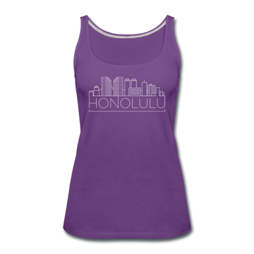 Honolulu, Hawaii Women’s Tank Top - Skyline Women’s Honolulu Tank Top - purple