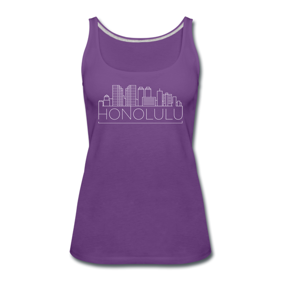 Honolulu, Hawaii Women’s Tank Top - Skyline Women’s Honolulu Tank Top - purple