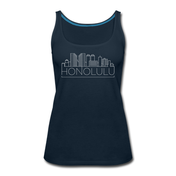 Honolulu, Hawaii Women’s Tank Top - Skyline Women’s Honolulu Tank Top - deep navy
