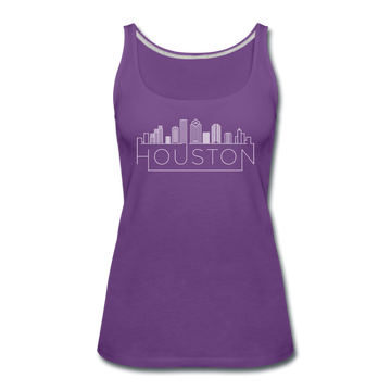 Houston, Texas Women’s Tank Top - Skyline Women’s Houston Tank Top - purple