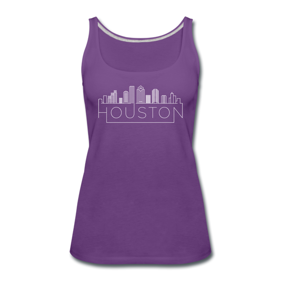 Houston, Texas Women’s Tank Top - Skyline Women’s Houston Tank Top - purple