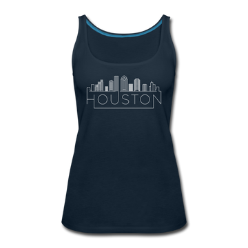 Houston, Texas Women’s Tank Top - Skyline Women’s Houston Tank Top - deep navy