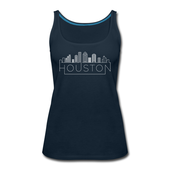 Houston, Texas Women’s Tank Top - Skyline Women’s Houston Tank Top - deep navy