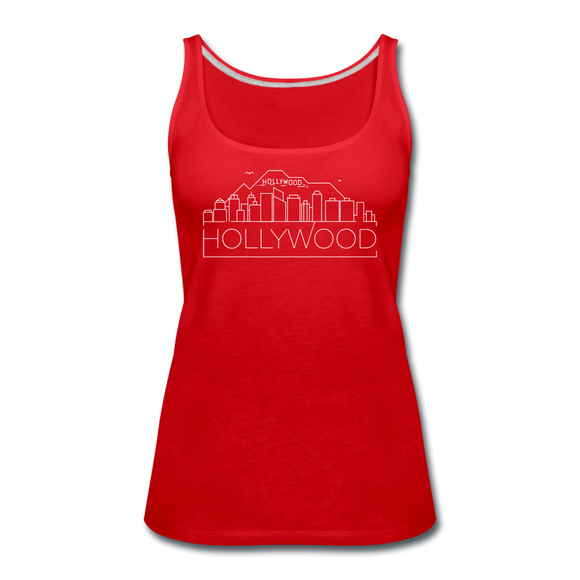 Hollywood, California Women’s Tank Top - Skyline Women’s Hollywood Tank Top - red