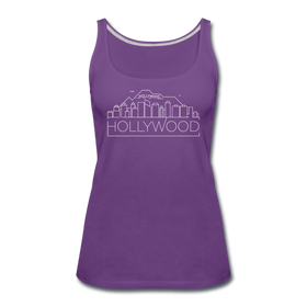 Hollywood, California Women’s Tank Top - Skyline Women’s Hollywood Tank Top - purple