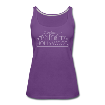 Hollywood, California Women’s Tank Top - Skyline Women’s Hollywood Tank Top - purple