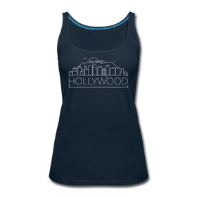 Hollywood, California Women’s Tank Top - Skyline Women’s Hollywood Tank Top - deep navy