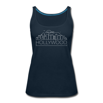 Hollywood, California Women’s Tank Top - Skyline Women’s Hollywood Tank Top - deep navy