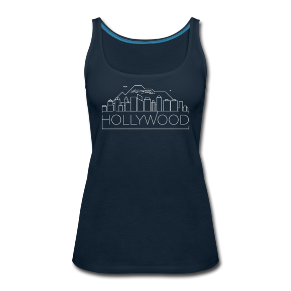 Hollywood, California Women’s Tank Top - Skyline Women’s Hollywood Tank Top - deep navy