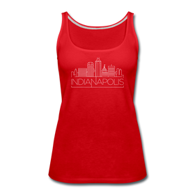 Indianapolis, Indiana Women’s Tank Top - Skyline Women’s Indianapolis Tank Top - red