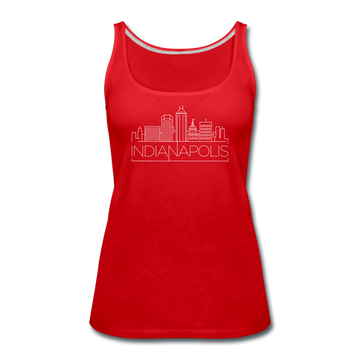Indianapolis, Indiana Women’s Tank Top - Skyline Women’s Indianapolis Tank Top - red