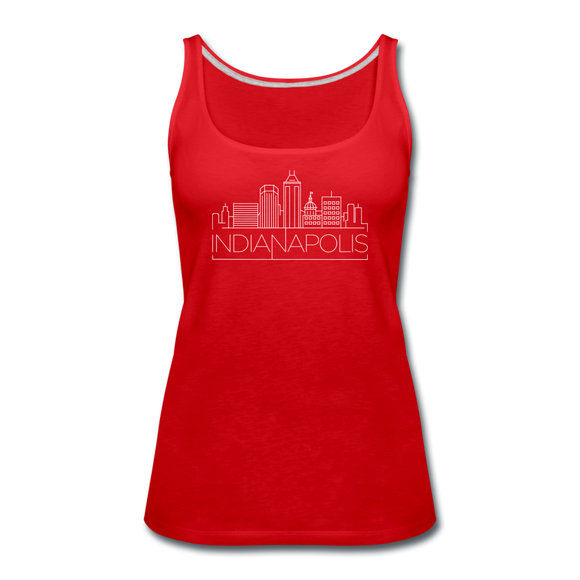 Indianapolis, Indiana Women’s Tank Top - Skyline Women’s Indianapolis Tank Top - red