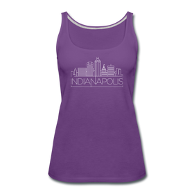 Indianapolis, Indiana Women’s Tank Top - Skyline Women’s Indianapolis Tank Top - purple