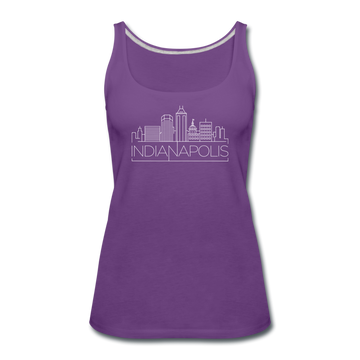 Indianapolis, Indiana Women’s Tank Top - Skyline Women’s Indianapolis Tank Top - purple