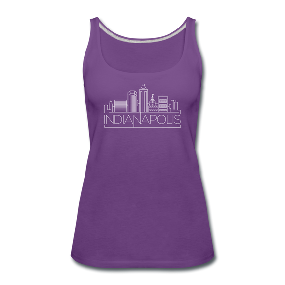 Indianapolis, Indiana Women’s Tank Top - Skyline Women’s Indianapolis Tank Top - purple