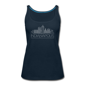 Indianapolis, Indiana Women’s Tank Top - Skyline Women’s Indianapolis Tank Top - deep navy