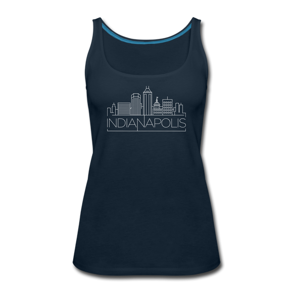 Indianapolis, Indiana Women’s Tank Top - Skyline Women’s Indianapolis Tank Top - deep navy