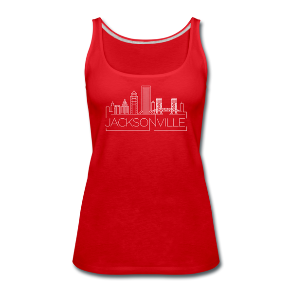 Jacksonville, Florida Women’s Tank Top - Skyline Women’s Jacksonville Tank Top - red