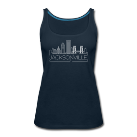 Jacksonville, Florida Women’s Tank Top - Skyline Women’s Jacksonville Tank Top - deep navy