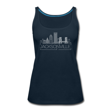 Jacksonville, Florida Women’s Tank Top - Skyline Women’s Jacksonville Tank Top - deep navy