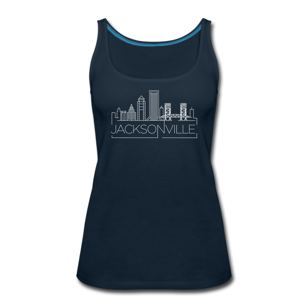 Jacksonville, Florida Women’s Tank Top - Skyline Women’s Jacksonville Tank Top - deep navy