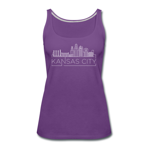 Kansas City, Missouri Women’s Tank Top - Skyline Women’s Kansas City Tank Top - purple
