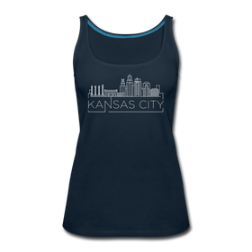 Kansas City, Missouri Women’s Tank Top - Skyline Women’s Kansas City Tank Top - deep navy