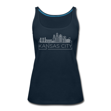 Kansas City, Missouri Women’s Tank Top - Skyline Women’s Kansas City Tank Top - deep navy