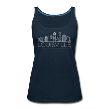 Louisville, Kentucky Women’s Tank Top - Skyline Women’s Louisville Tank Top - deep navy