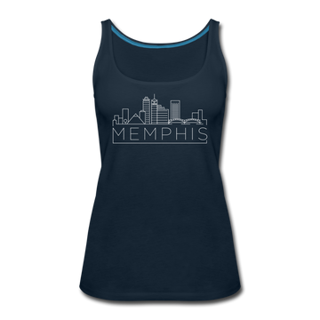Memphis, Tennessee Women’s Tank Top - Skyline Women’s Memphis Tank Top - deep navy