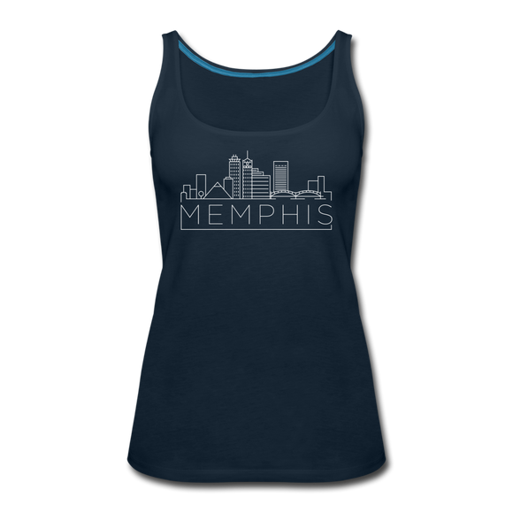 Memphis, Tennessee Women’s Tank Top - Skyline Women’s Memphis Tank Top - deep navy