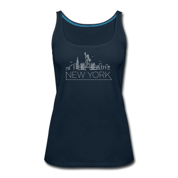 New York Women’s Tank Top - Skyline Women’s New York Tank Top - deep navy