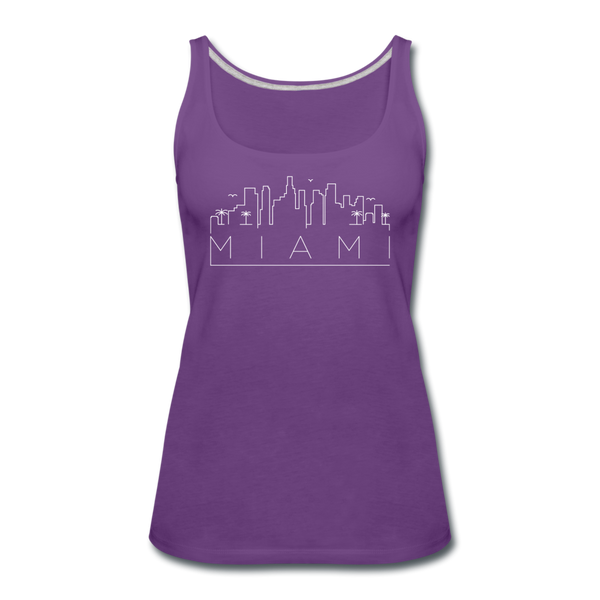 Miami, Florida Women’s Tank Top - Skyline Women’s Miami Tank Top - purple