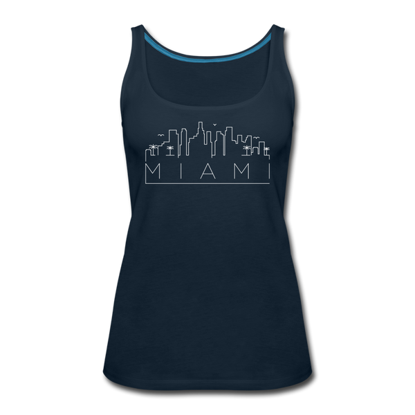 Miami, Florida Women’s Tank Top - Skyline Women’s Miami Tank Top - deep navy