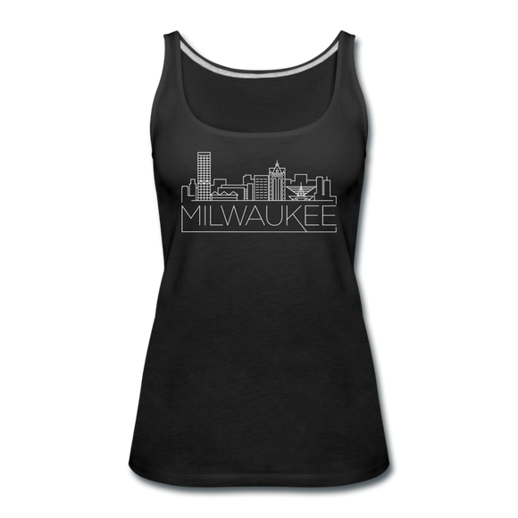 Milwaukee, Wisconsin Women’s Tank Top - Skyline Women’s Milwaukee Tank Top - black