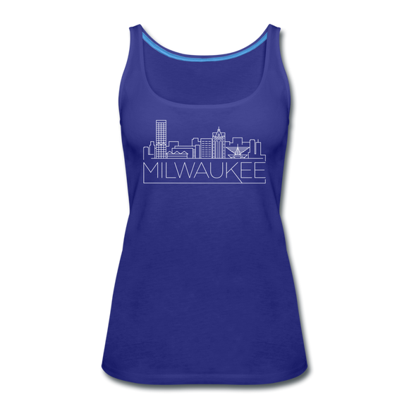 Milwaukee, Wisconsin Women’s Tank Top - Skyline Women’s Milwaukee Tank Top - royal blue