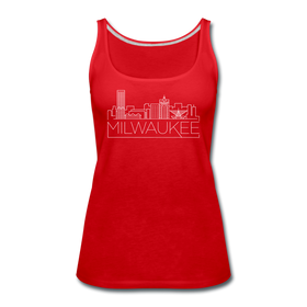 Milwaukee, Wisconsin Women’s Tank Top - Skyline Women’s Milwaukee Tank Top - red
