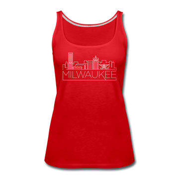 Milwaukee, Wisconsin Women’s Tank Top - Skyline Women’s Milwaukee Tank Top - red