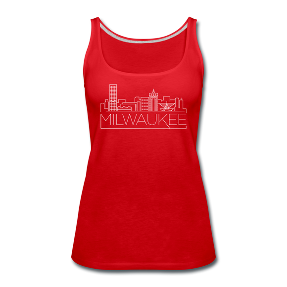 Milwaukee, Wisconsin Women’s Tank Top - Skyline Women’s Milwaukee Tank Top - red