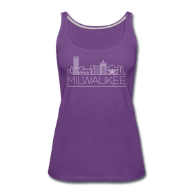 Milwaukee, Wisconsin Women’s Tank Top - Skyline Women’s Milwaukee Tank Top - purple