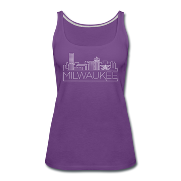 Milwaukee, Wisconsin Women’s Tank Top - Skyline Women’s Milwaukee Tank Top - purple