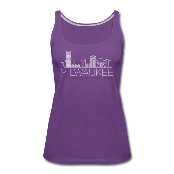 Milwaukee, Wisconsin Women’s Tank Top - Skyline Women’s Milwaukee Tank Top - purple