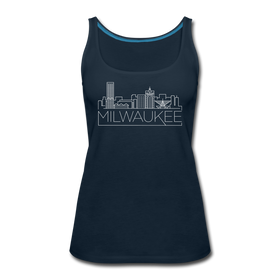 Milwaukee, Wisconsin Women’s Tank Top - Skyline Women’s Milwaukee Tank Top - deep navy