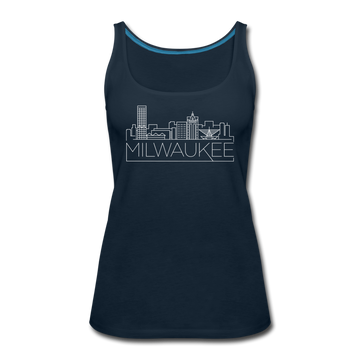 Milwaukee, Wisconsin Women’s Tank Top - Skyline Women’s Milwaukee Tank Top - deep navy