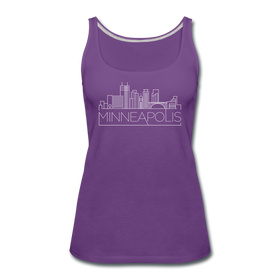 Minneapolis, Minnesota Women’s Tank Top - Skyline Women’s Minneapolis Tank Top - purple