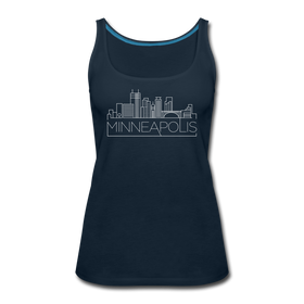 Minneapolis, Minnesota Women’s Tank Top - Skyline Women’s Minneapolis Tank Top - deep navy