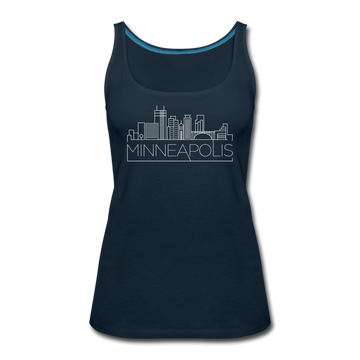 Minneapolis, Minnesota Women’s Tank Top - Skyline Women’s Minneapolis Tank Top - deep navy